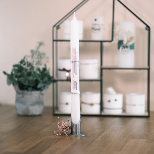 Taufkerze Magdalena - Rosis Kerzen lila / Altarkerze 400/30 mm