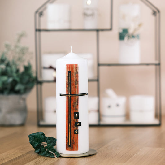 Trauerkerze "In jedem Ende steht ein Anfang" (ohne Spruch) - Rosis Kerzen rot