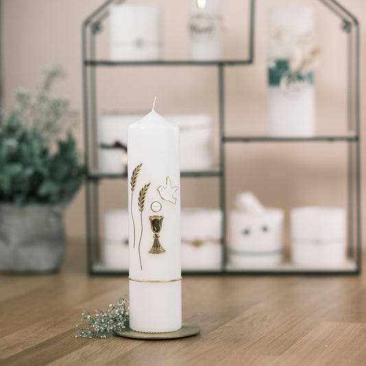 Kommunionkerze Michael - Rosis Kerzen Stumpenkerze 250/60 mm