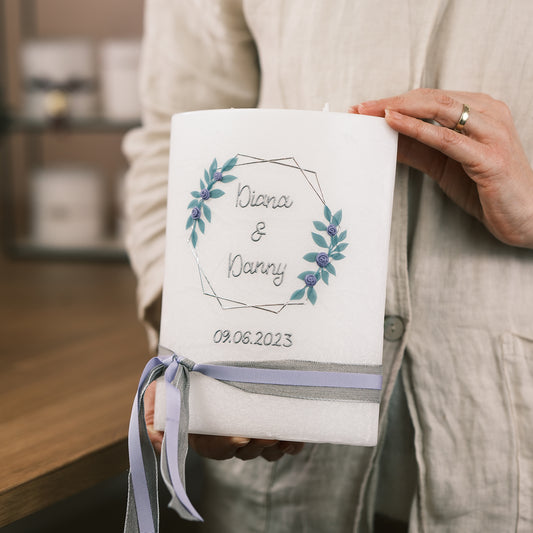 Hochzeitskerze Diana & Danny - Rosis Kerzen