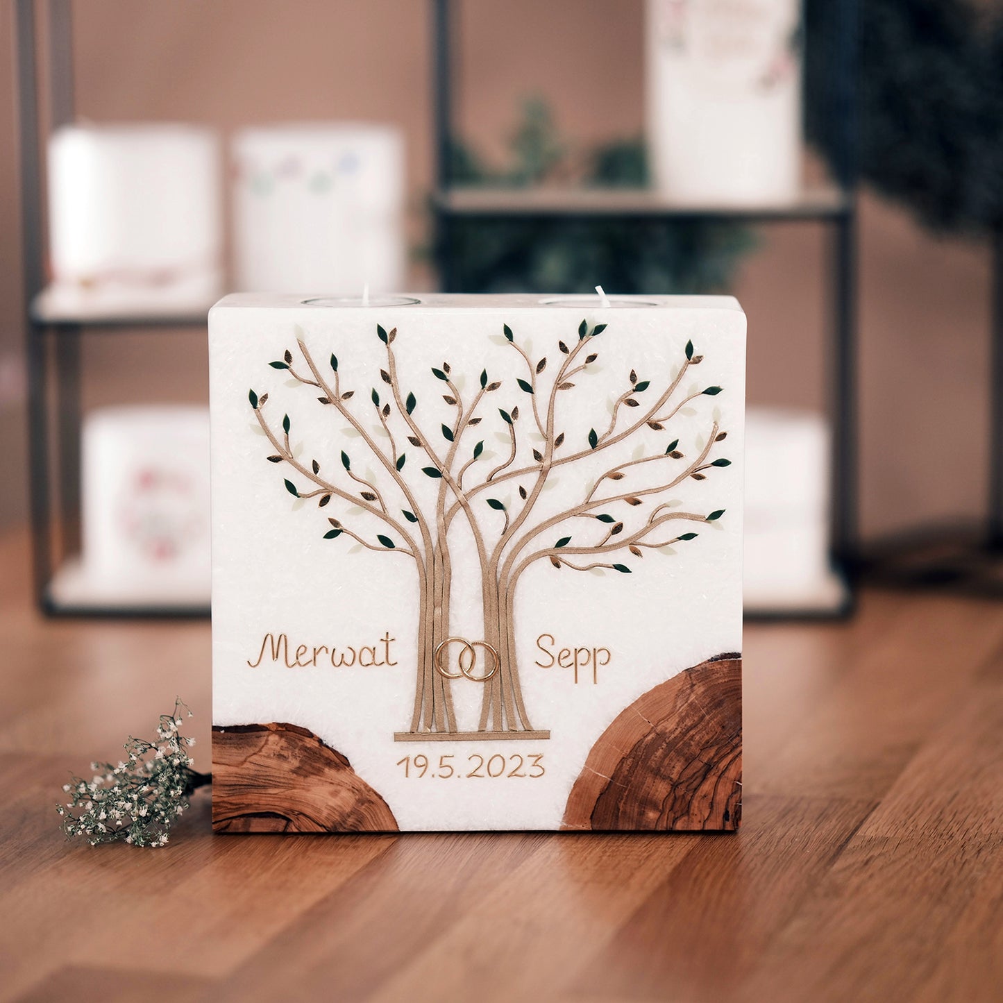 Hochzeitskerze Merwat & Sepp - Rosis Kerzen