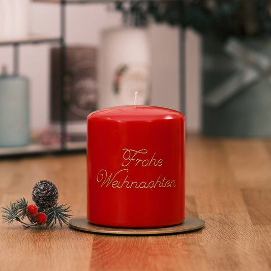 Weihnachtskerze Frohe Weihnachten