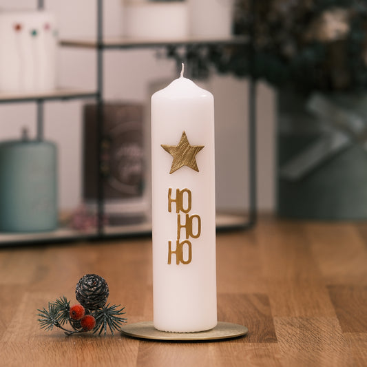Weihnachtskerze "HoHoHo"