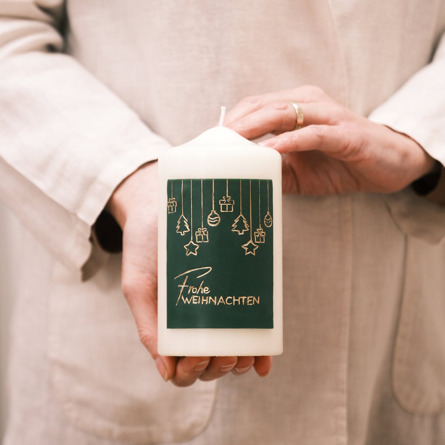 Weihnachtskerze "Frohe Weihnachten"