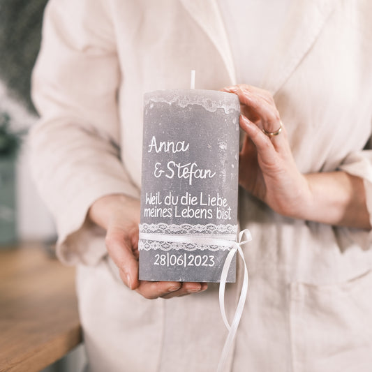 Hochzeitskerze Anna & Stefan - Rosis Kerzen