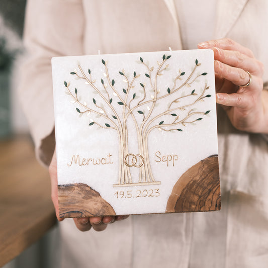 Hochzeitskerze Merwat & Sepp - Rosis Kerzen