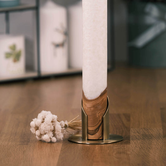 Kerzenhalter mit Öffnung, gold