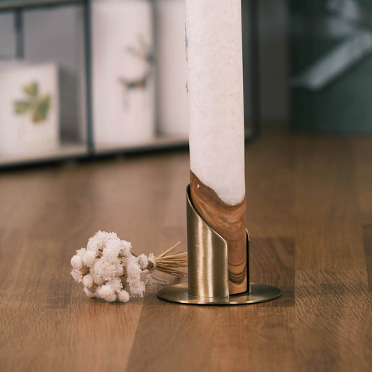 Kerzenhalter mit Öffnung, gold