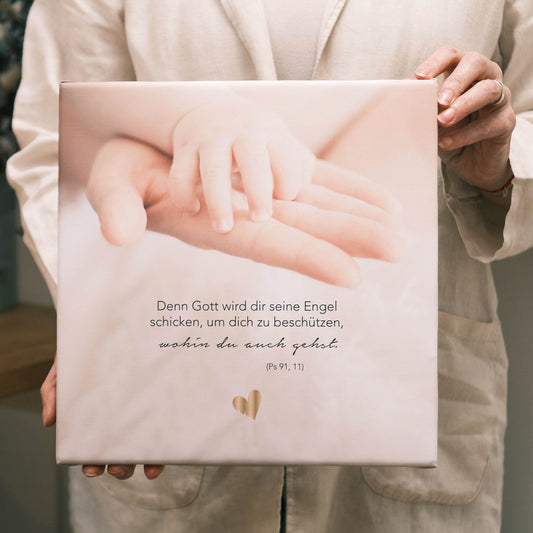 Denn Gott wird dir seine Engel schicken-Leinwandbild