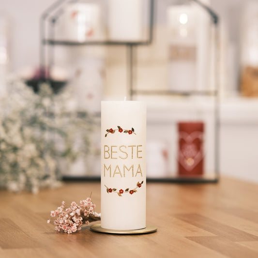 Beste Mama - Rosis Kerzen elfenbein
