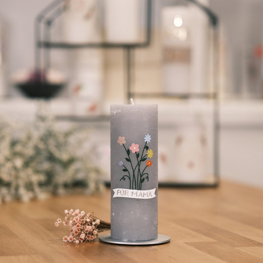 Blumenstrauß für Mama - Rosis Kerzen grau