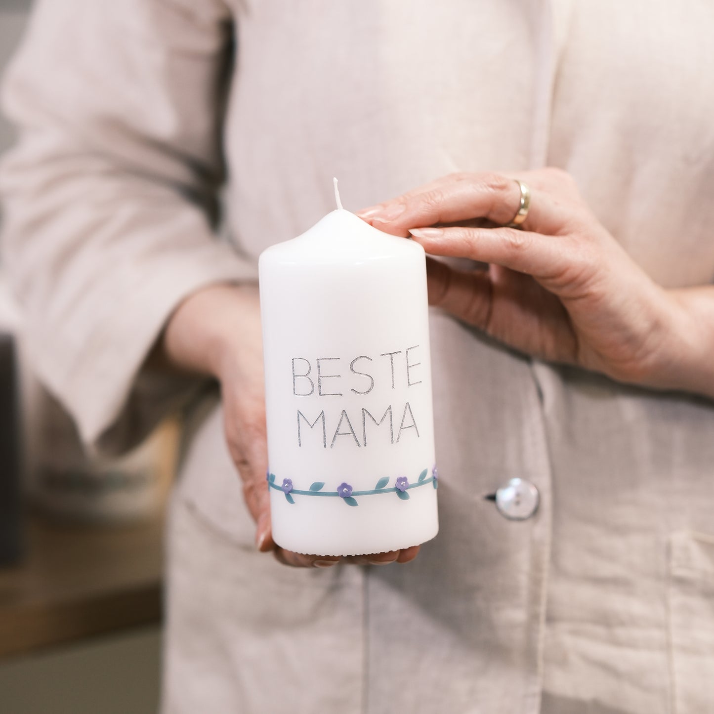 Beste Mama (eingraviert) - Rosis Kerzen