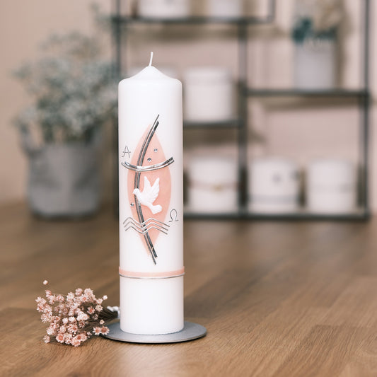 Taufkerze Johanna - Rosis Kerzen Stumpenkerze 250/60mm