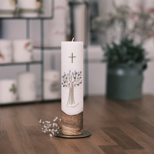 Taufkerze Iva - Rosis Kerzen blau