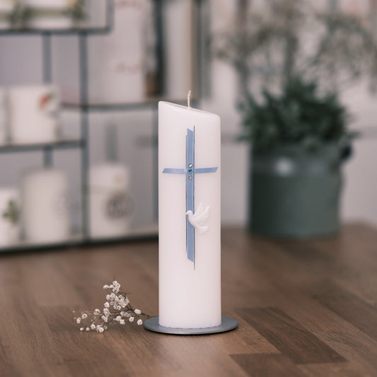 Taufkerze Mina - Rosis Kerzen blau