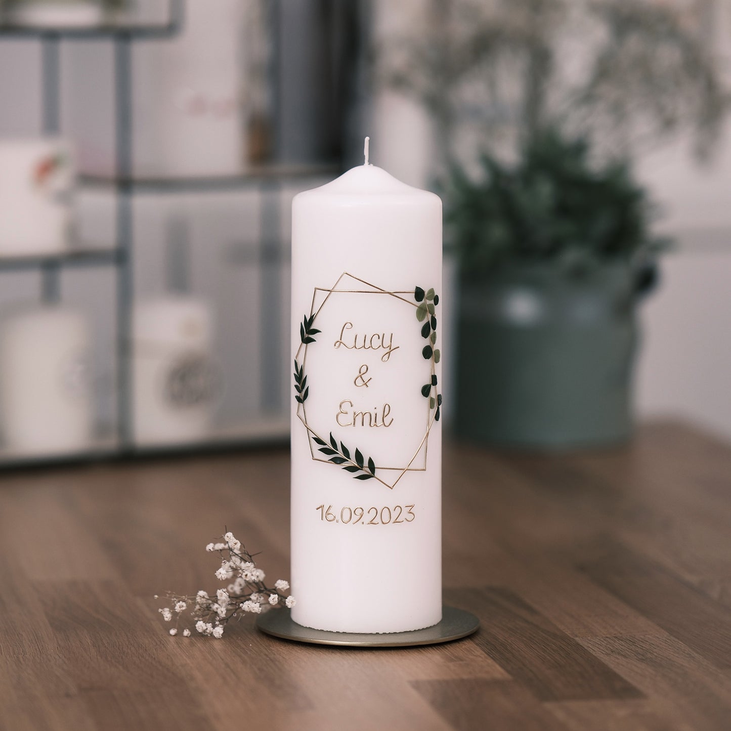 Hochzeitskerze Lucy & Emil - Rosis Kerzen