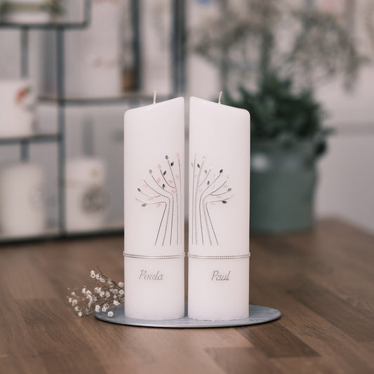 Taufkerze für Zwillinge - Rosis Kerzen Silber