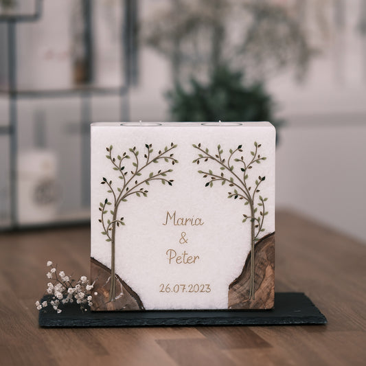 Hochzeitskerze Maria & Peter - Rosis Kerzen
