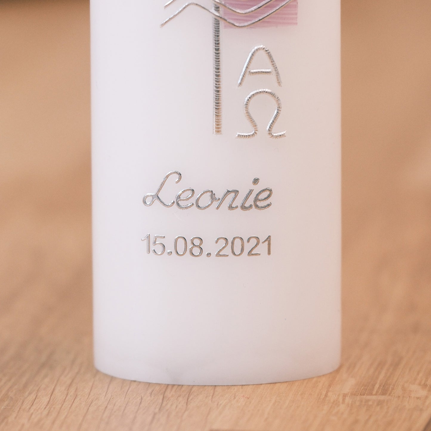 Taufkerze Leonie - Rosis Kerzen