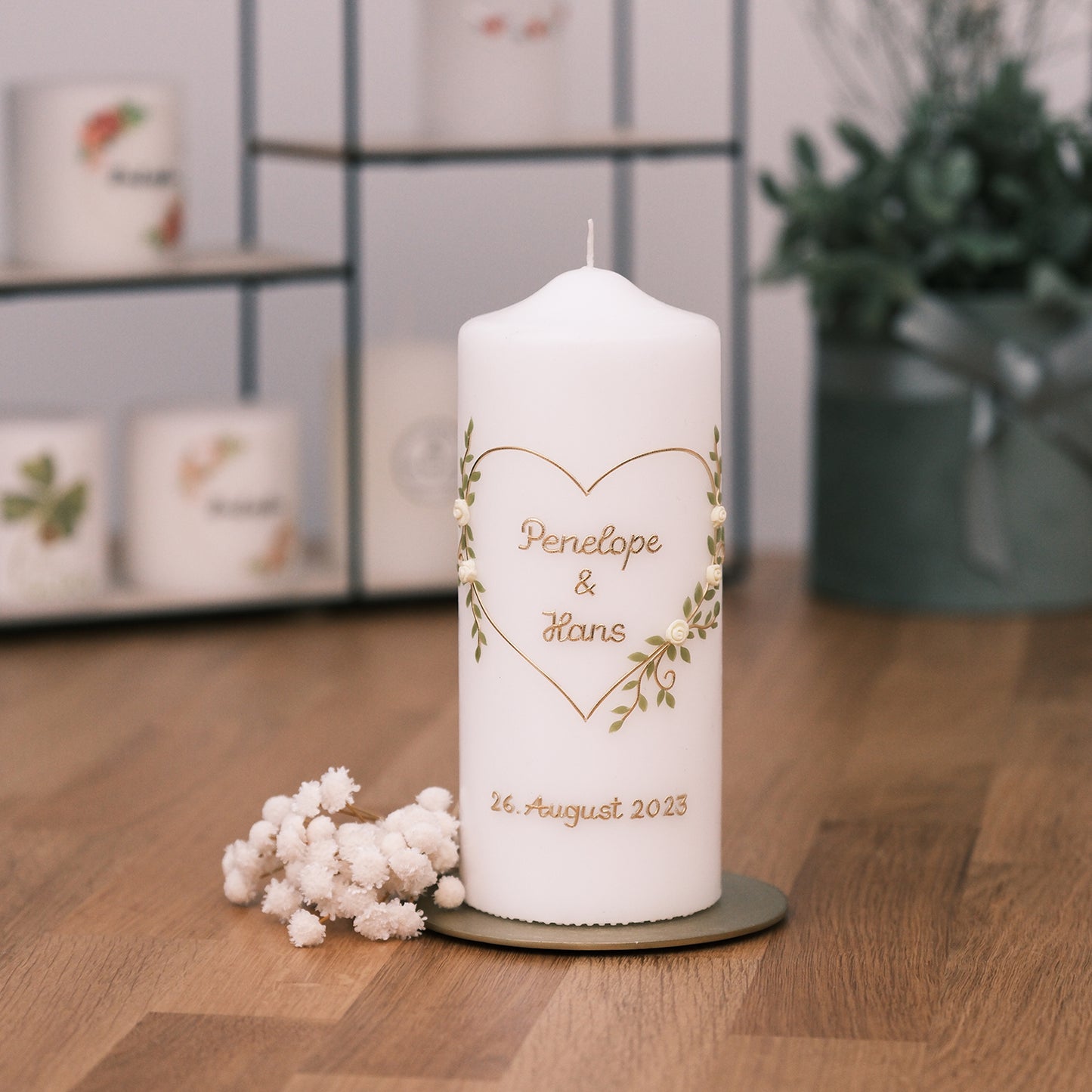 Hochzeitskerze Penelope & Hans - Rosis Kerzen