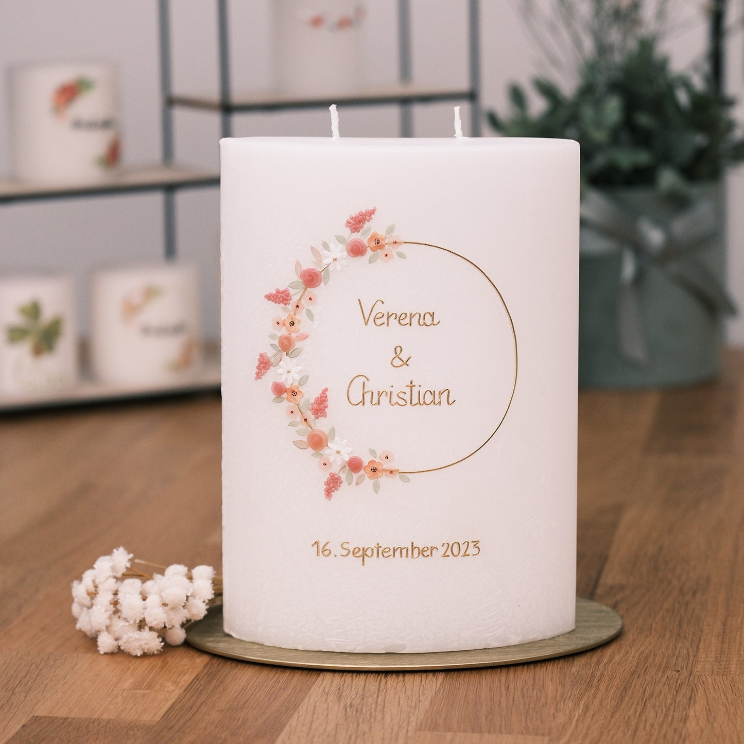 Hochzeitskerze Verena & Christian - Rosis Kerzen