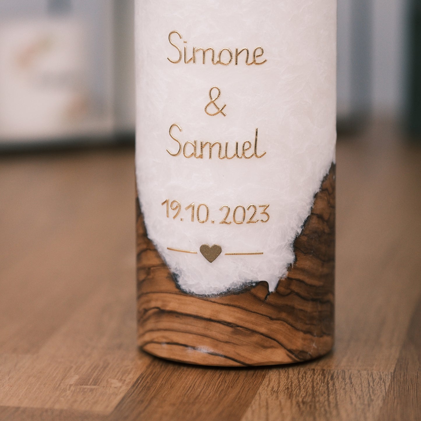 Hochzeitskerze Simone & Samuel - Rosis Kerzen