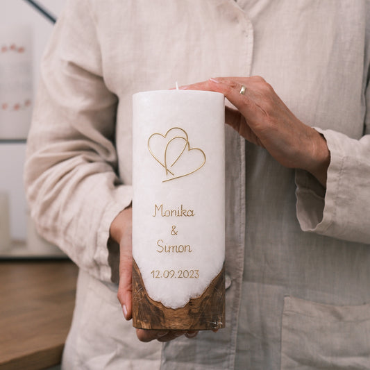 Hochzeitskerze Monika & Simon - Rosis Kerzen