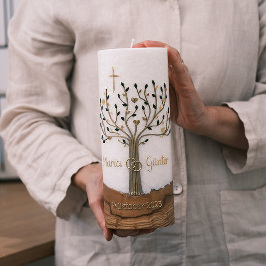 Hochzeitskerze Maria & Günter - Rosis Kerzen