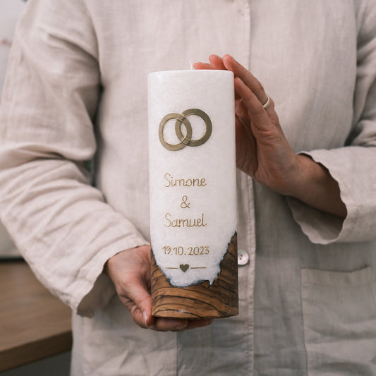 Hochzeitskerze Simone & Samuel - Rosis Kerzen