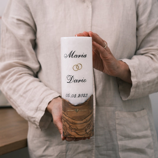 Hochzeitskerze Maria & Dario - Rosis Kerzen