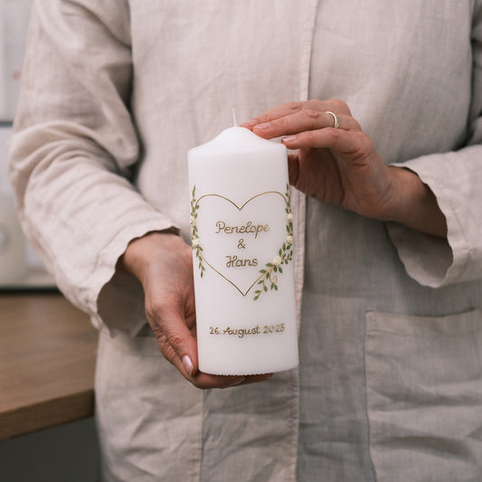 Hochzeitskerze Penelope & Hans - Rosis Kerzen