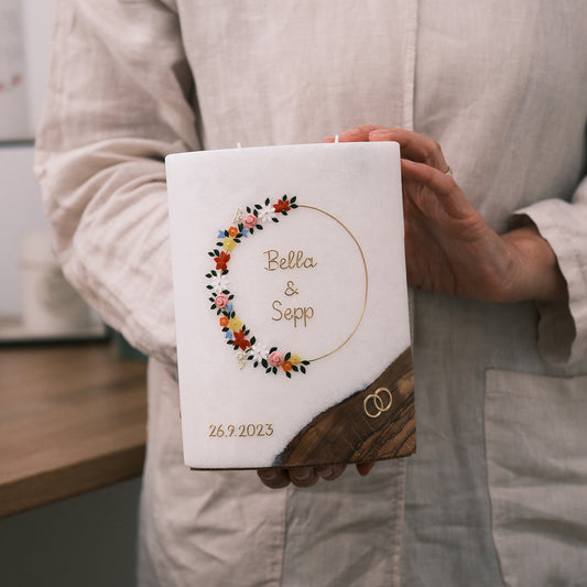 Hochzeitskerze Bella & Sepp - Rosis Kerzen