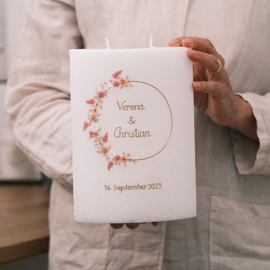 Hochzeitskerze Verena & Christian - Rosis Kerzen
