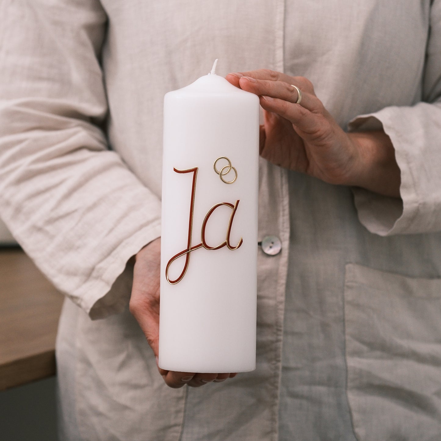 Hochzeitskerze "Ja"