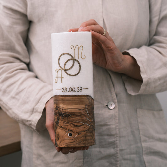 Hochzeitskerze Amelie & Mark - Rosis Kerzen