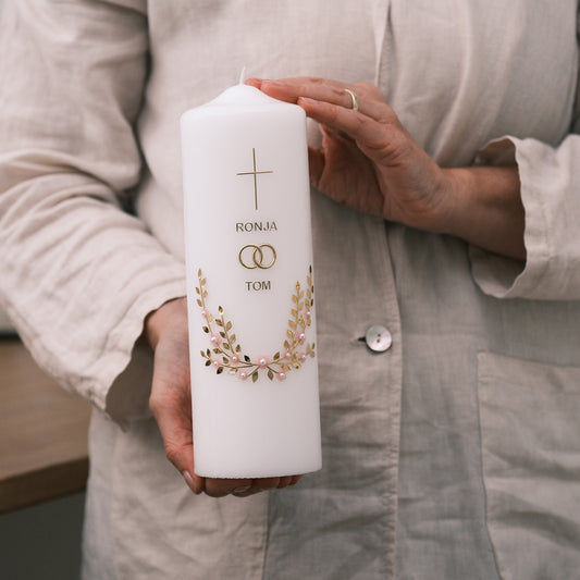 Hochzeitskerze Ronja & Tom - Rosis Kerzen