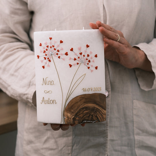 Hochzeitskerze Nina & Anton - Rosis Kerzen