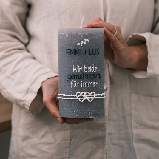 Hochzeitskerze Emmi & Luis - Rosis Kerzen