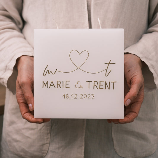 Hochzeitskerze Marie & Trent - Rosis Kerzen