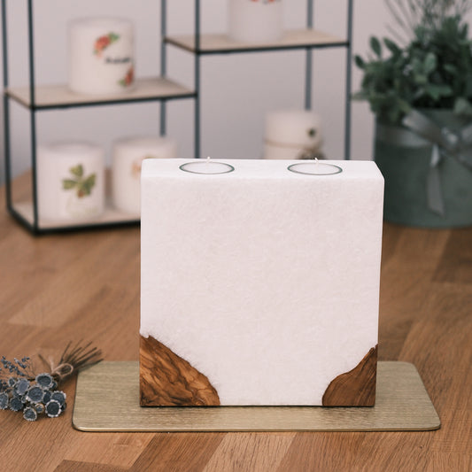 Rechteckiger Kerzenteller - Rosis Kerzen gold