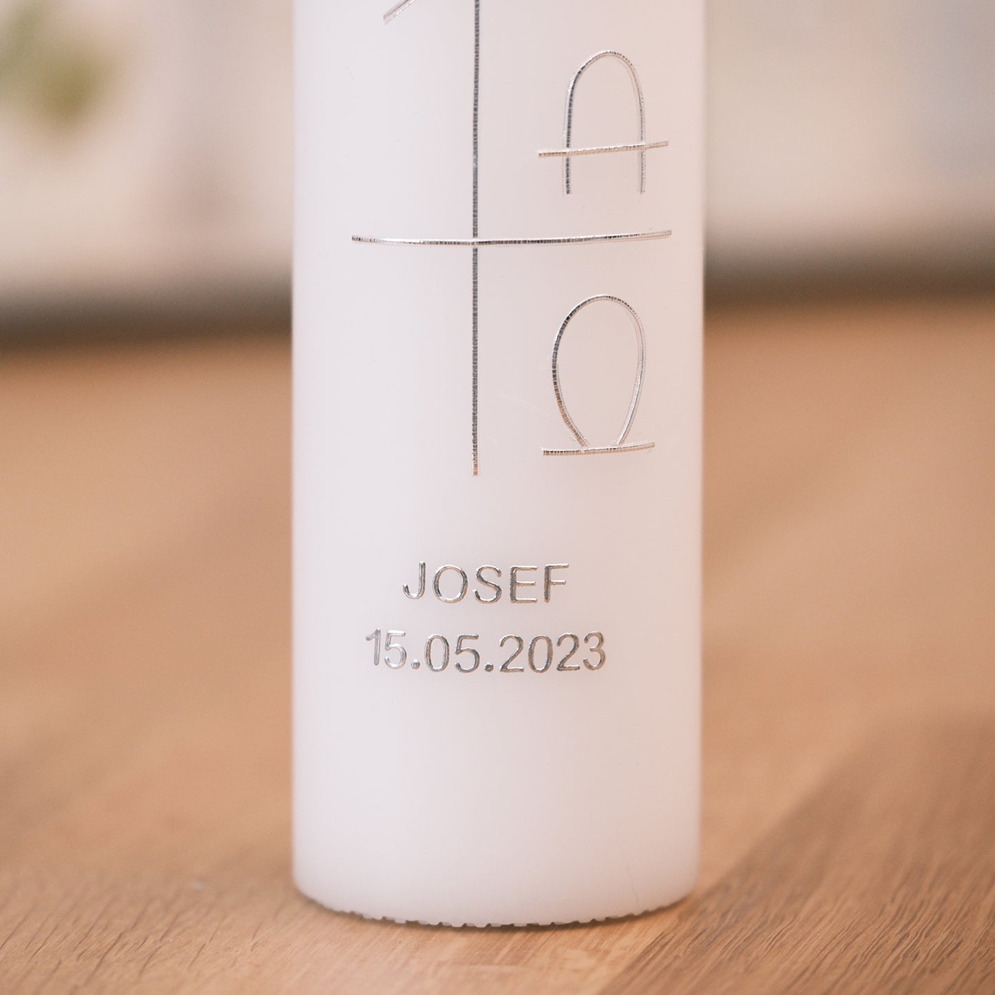 Taufkerze Josef - Rosis Kerzen
