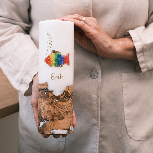 Taufkerze Erik - Rosis Kerzen