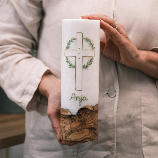 Taufkerze Anja - Rosis Kerzen