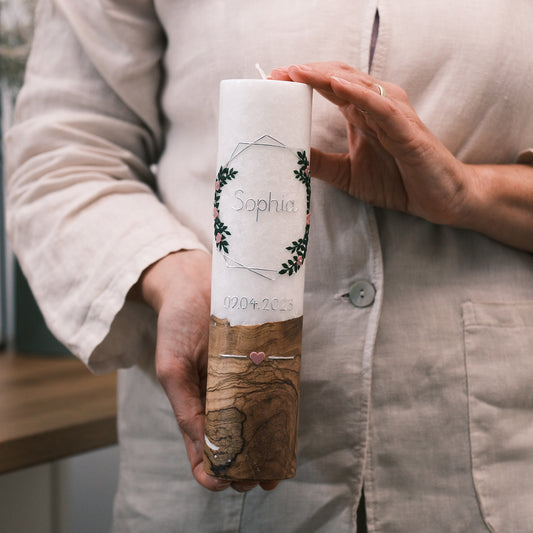 Taufkerze Sophia - Rosis Kerzen