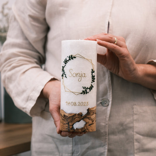 Taufkerze Sonja - Rosis Kerzen