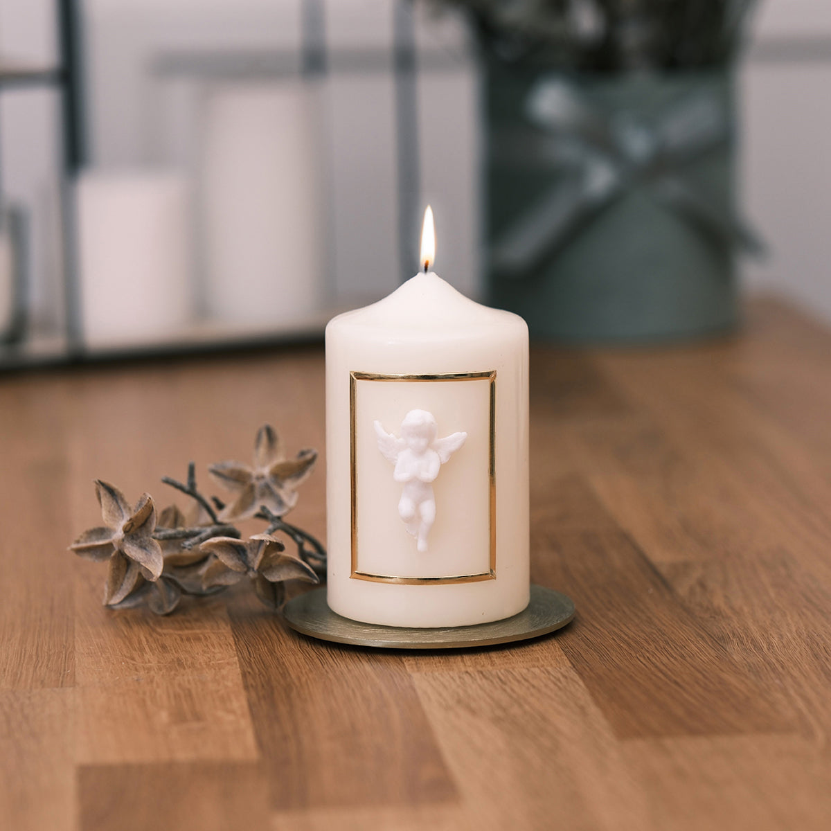 Kerze mit Engel - Rosis Kerzen 120/70mm