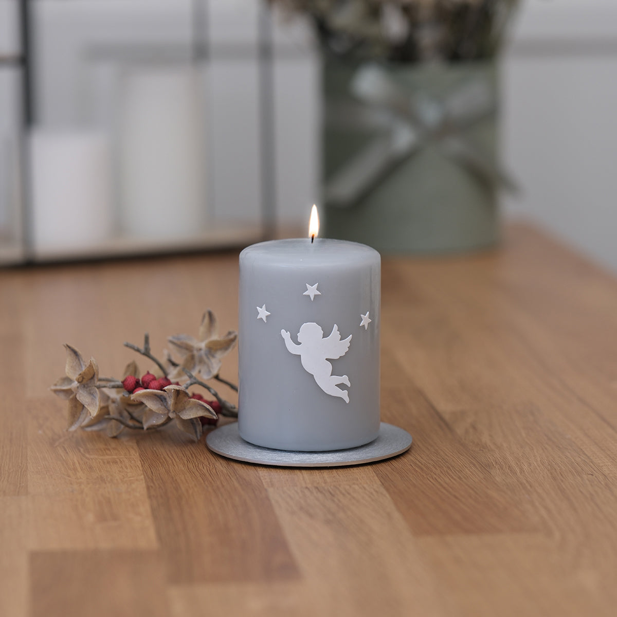 Weihnachtskerze mit Engel