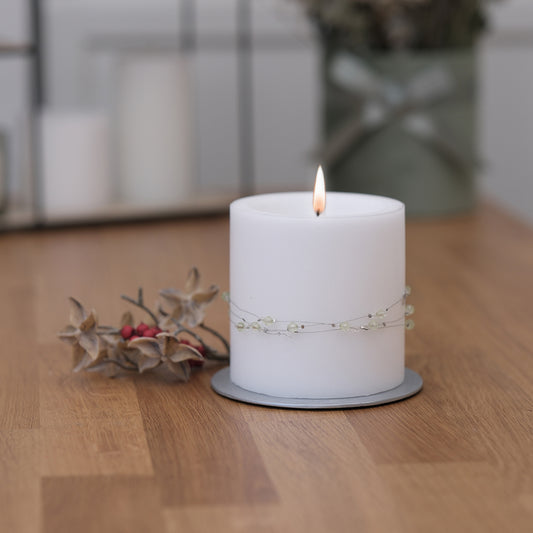 Leuchtkerze mit Perlendraht & Wachs - Rosis Kerzen Leuchtkerze (100/100mm)