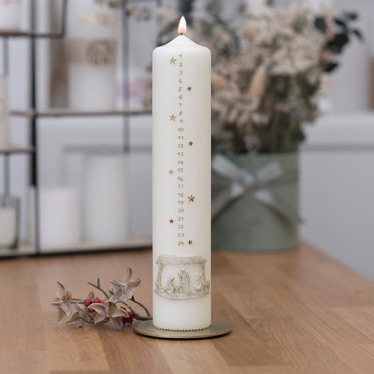 Adventkalender-Kerze, 1-24
