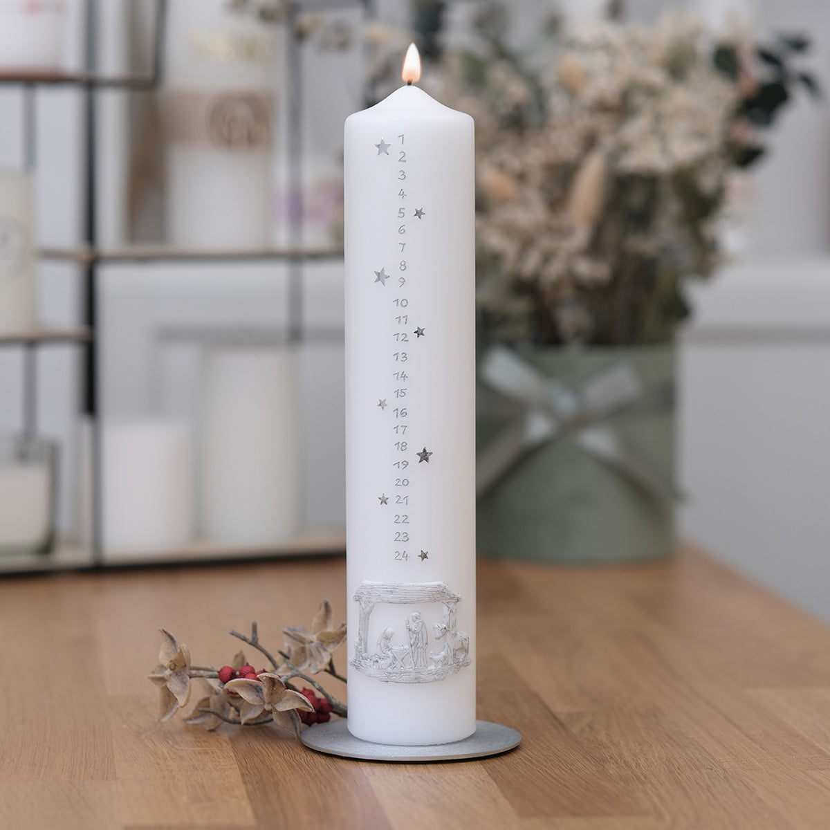 Adventkalender 1-24 & Krippe, eingraviert